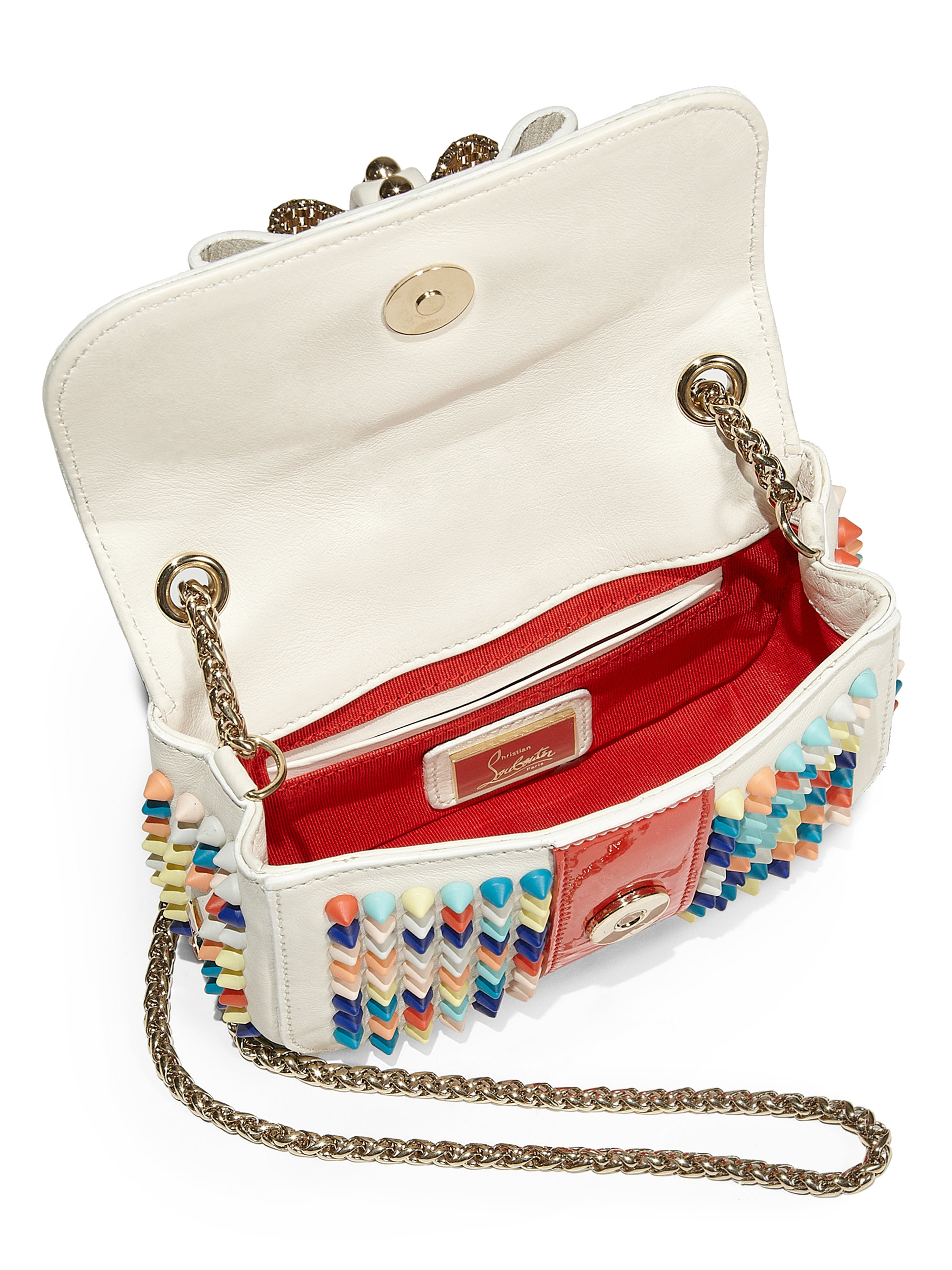 Christian Louboutin Sweet Charity Multicolored Spikes Shoulder Bag Lyst