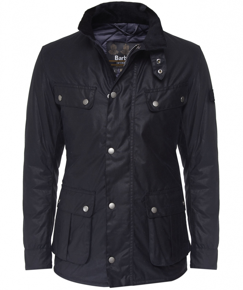 Barbour Cotton Waxed Duke Jacket in Navy (Blue) for Men Lyst
