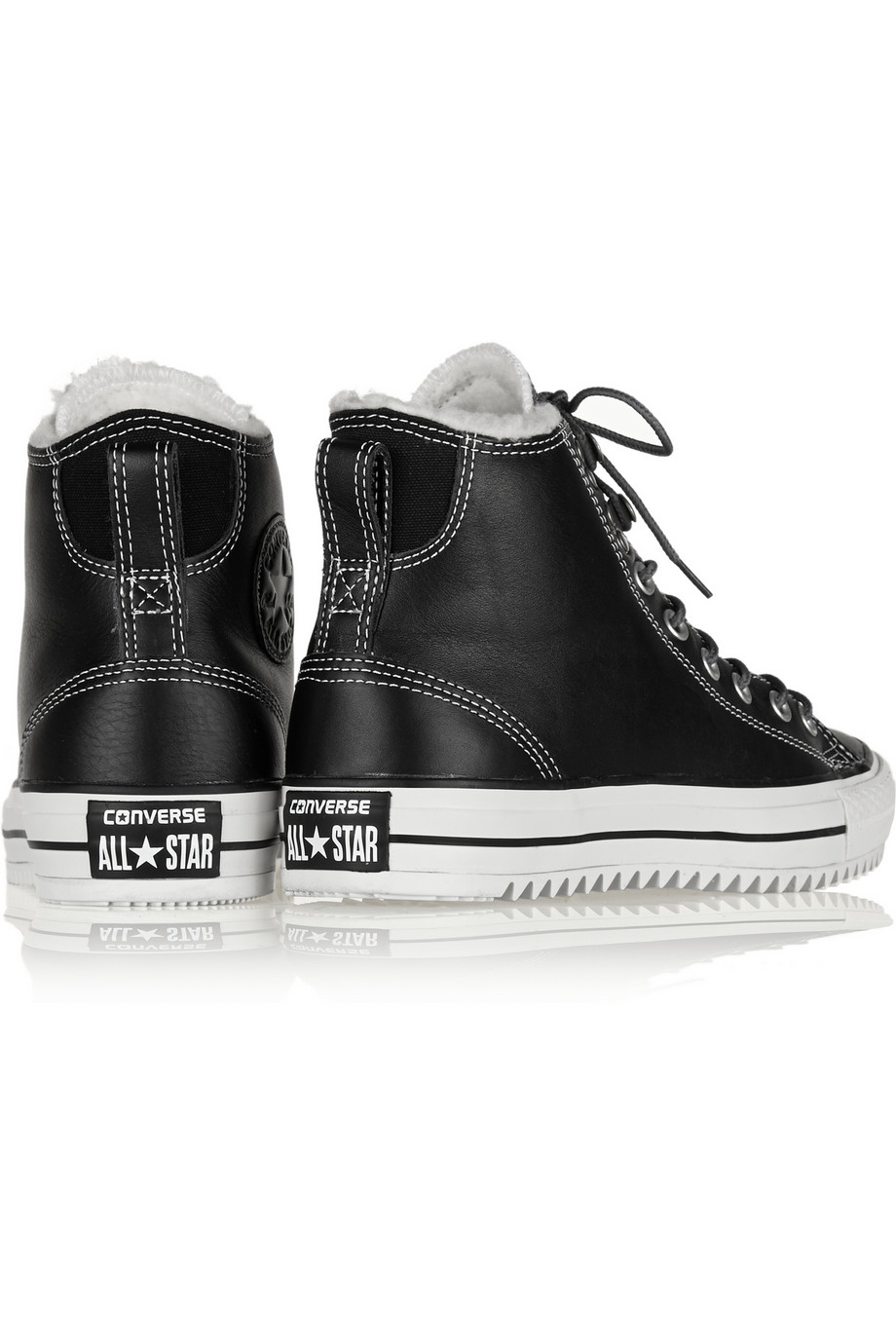 Converse Chuck Taylor All Star City Hiker Shearling-Lined Leather High-Top  Sneakers in Black | Lyst