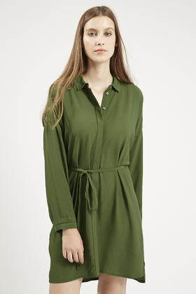 topshop khaki shirt dress