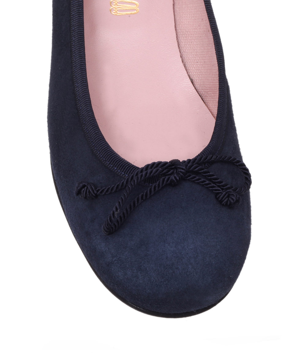 Lyst Pretty Ballerinas Navy Suede Block Heel Court Shoes in Blue