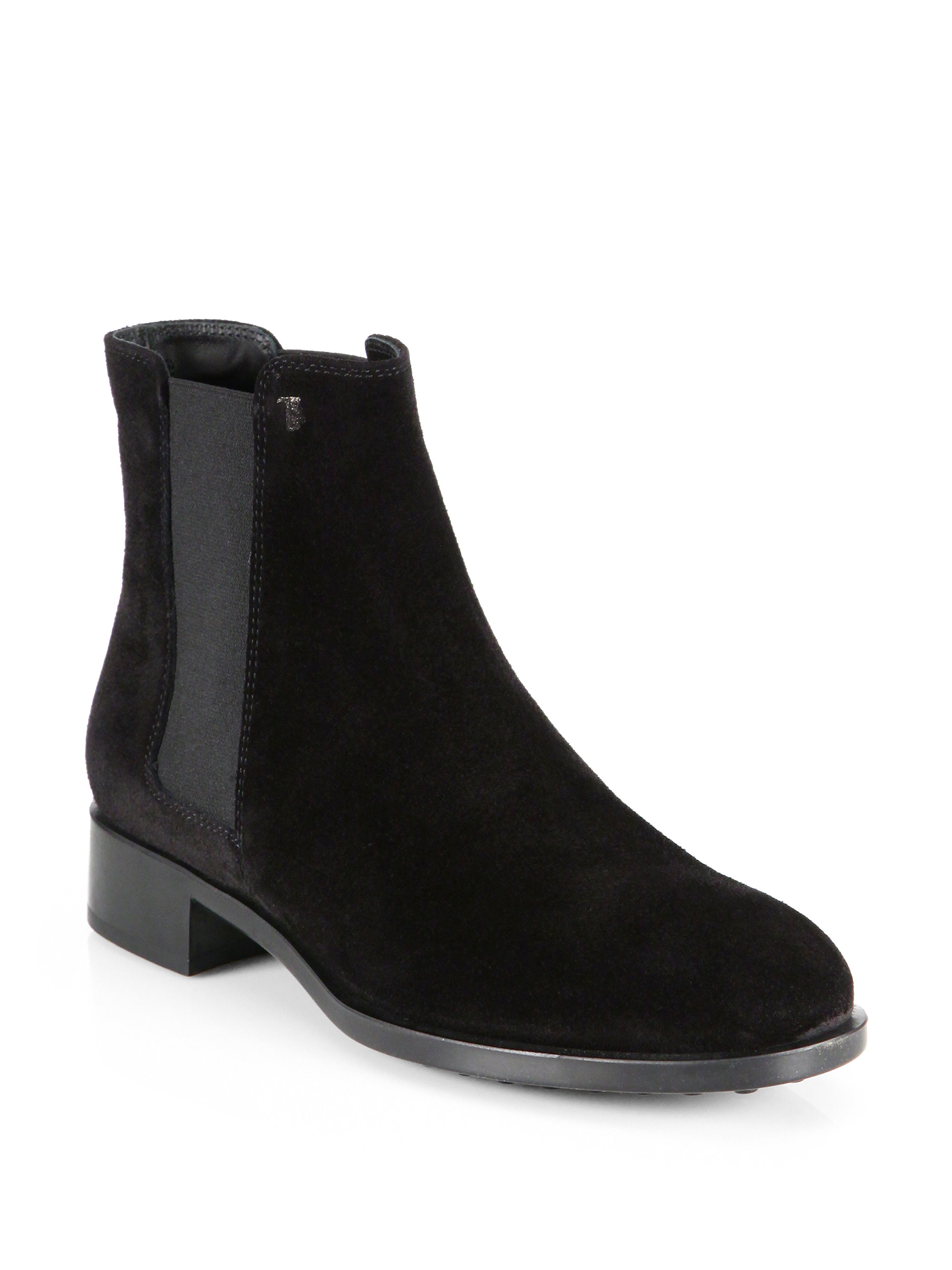 Tod's Suede Chelsea Boots in Black Lyst