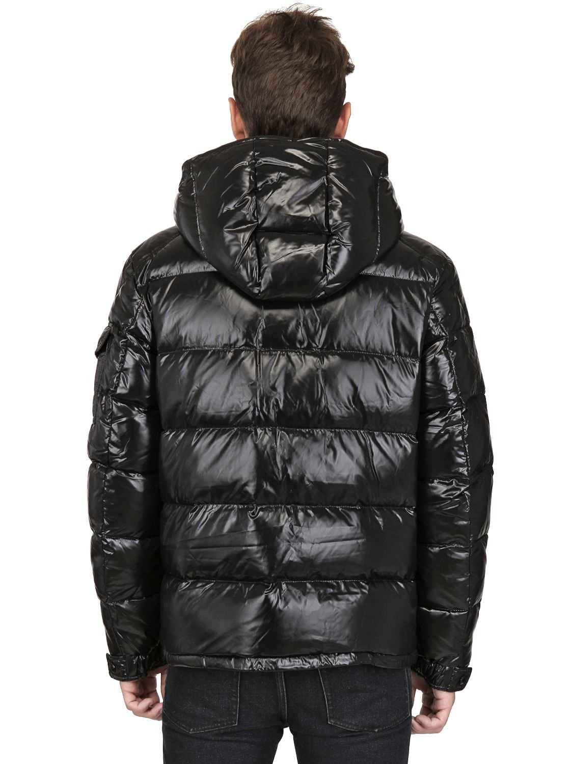 Moncler Maya Shiny Nylon Down Jacket in Black for Men - Lyst