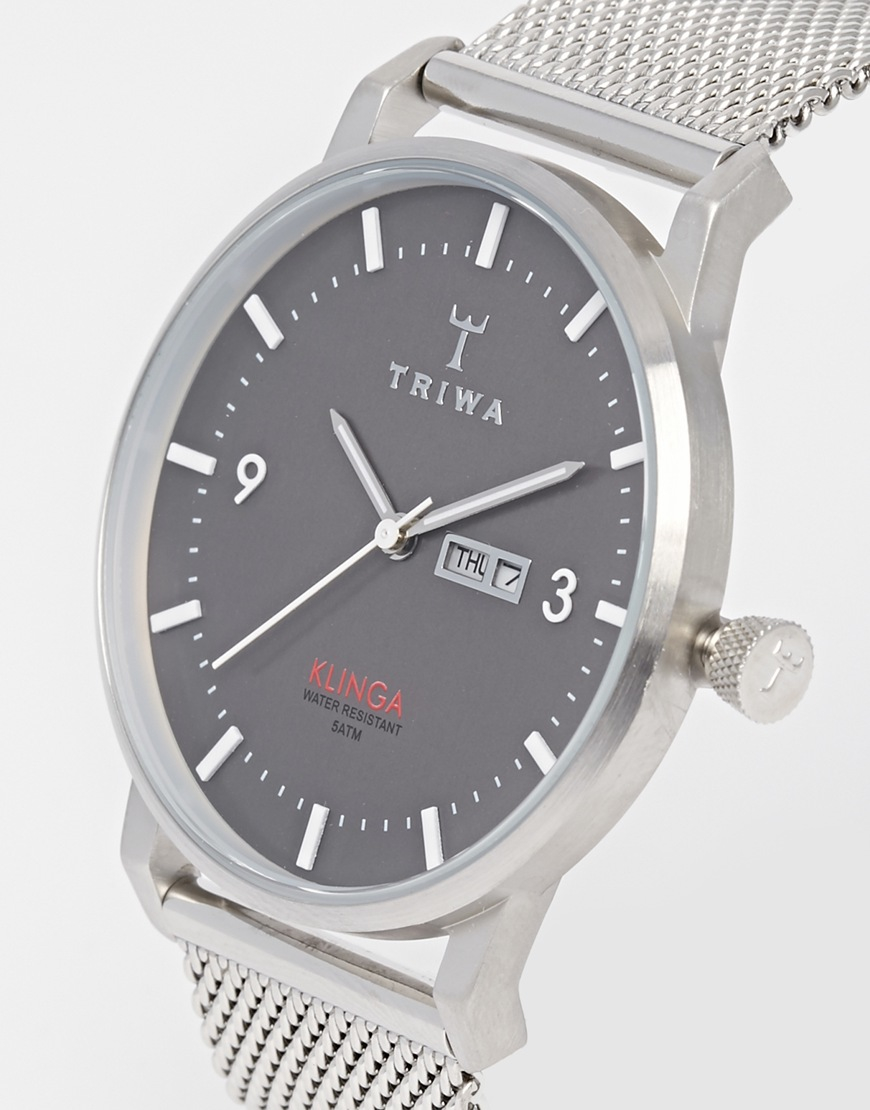 Triwa Klinga Mesh Strap Watch in Silver (Metallic) for Men - Lyst