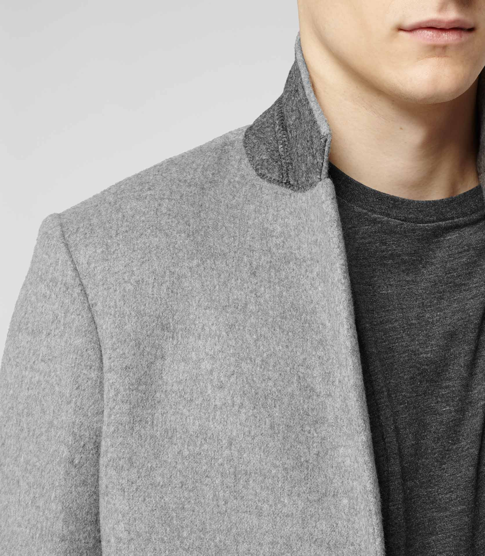 Reiss Genesis Bluff Detail Epsom Coat in Grey (Gray) for Men - Lyst