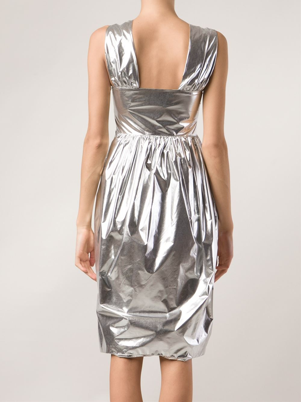 silver foil dress
