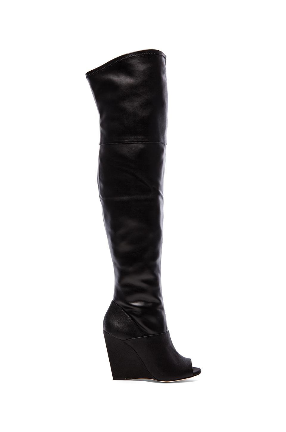 Bcbgmaxazria Gian Open Toe Over The Knee Boots in Black | Lyst