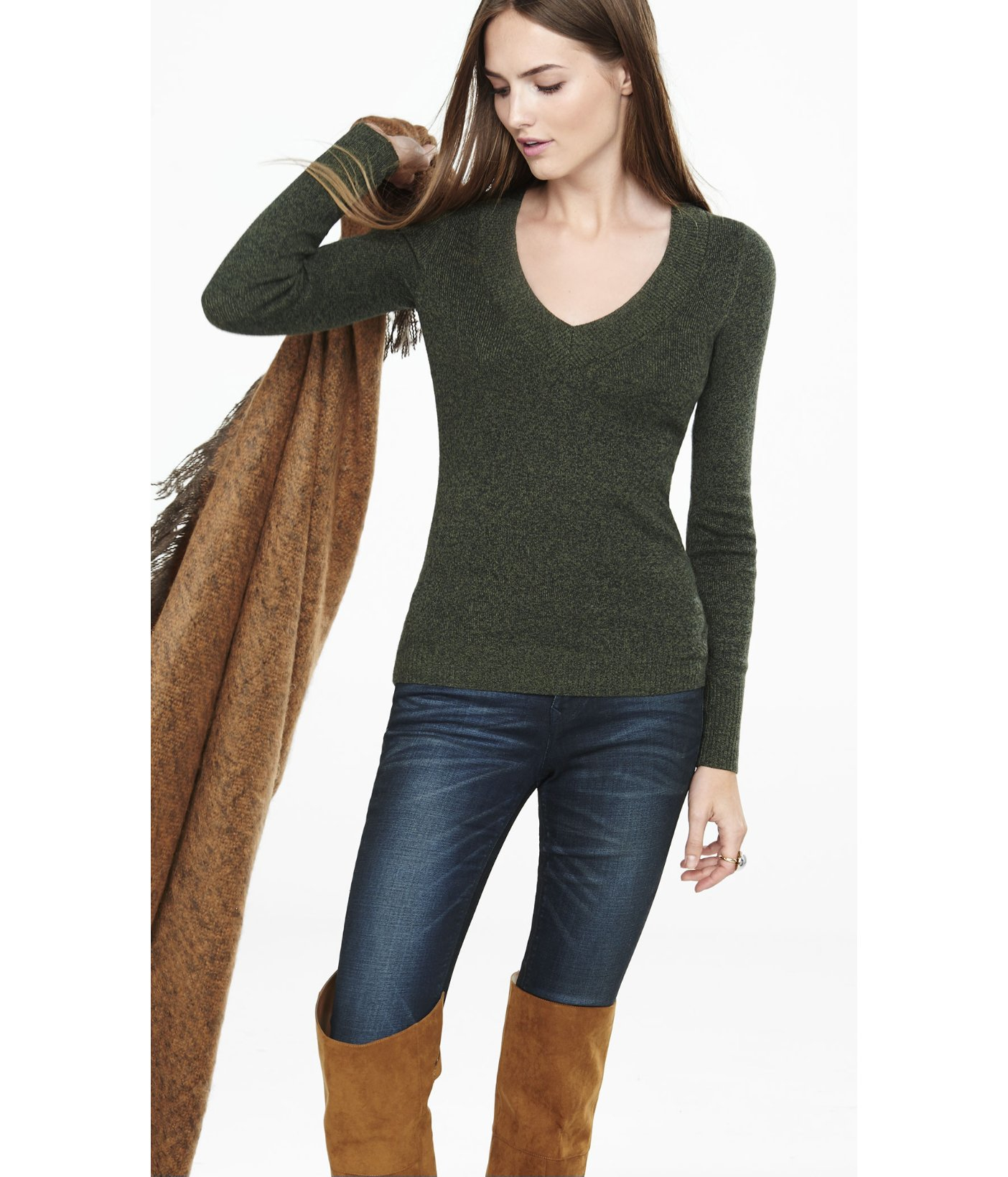 light olive green sweater