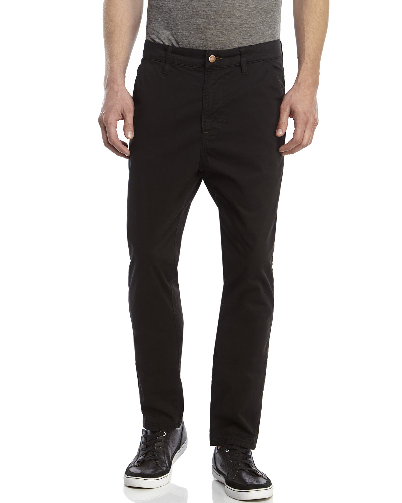 Nudie Jeans Black Khaki Slim Pants in Black for Men - Lyst