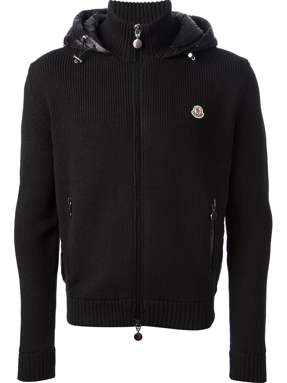 Lyst - Moncler Padded Zip Sweater in Black for Men