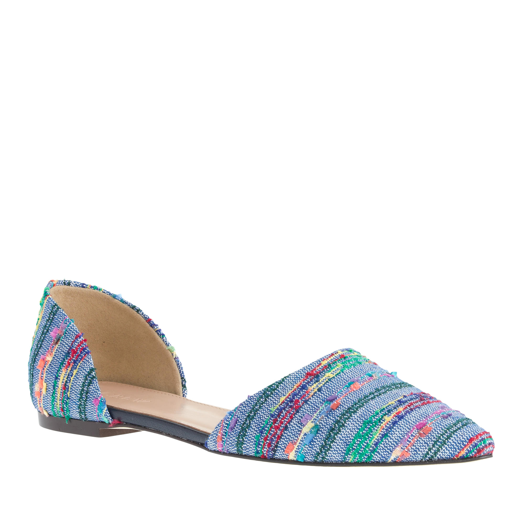 J.crew Fabric D'orsay Flats in Blue | Lyst