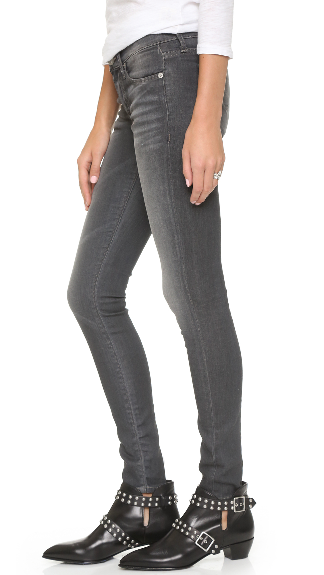 Hudson Jeans Krista Super Skinny Jeans Gray Lyst