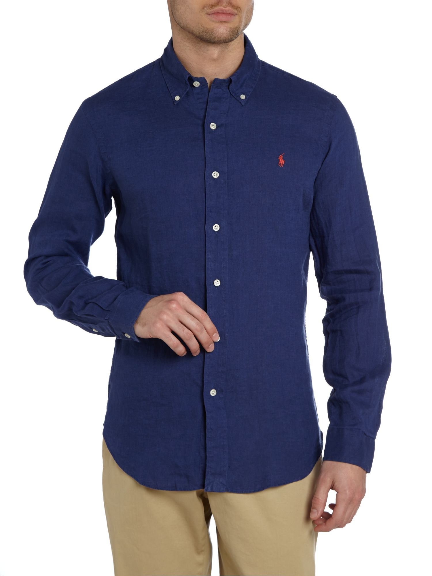 polo ralph lauren slim fit linen shirt