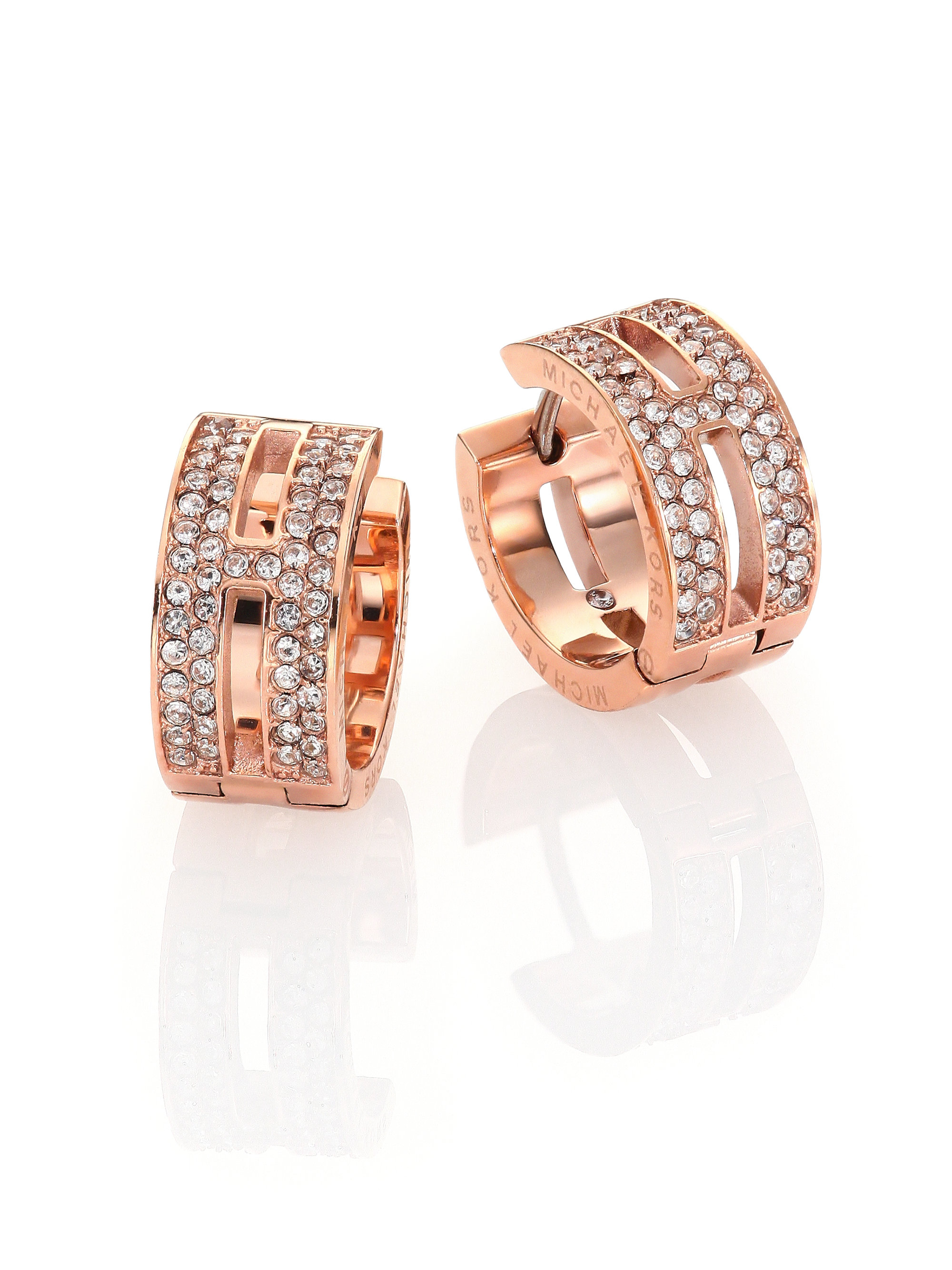 Michael kors sterling rose 2024 gold mini hoop earrings