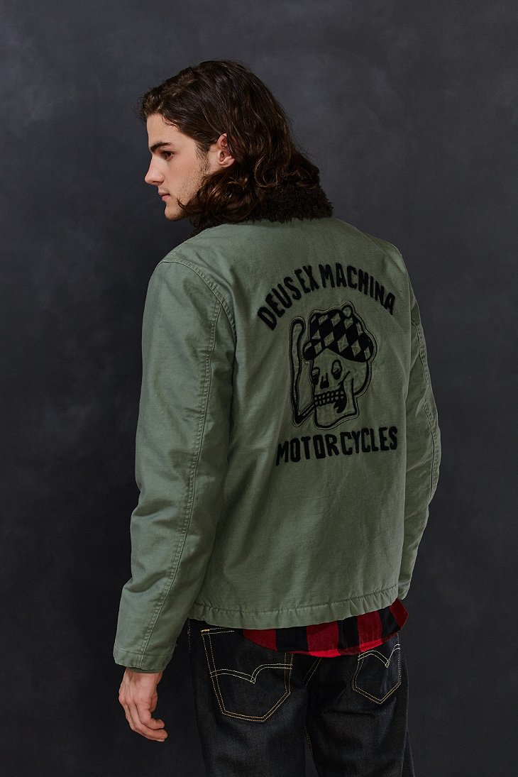  Deus  Ex  Machina  Embroidered Deck Jacket in Olive Green 