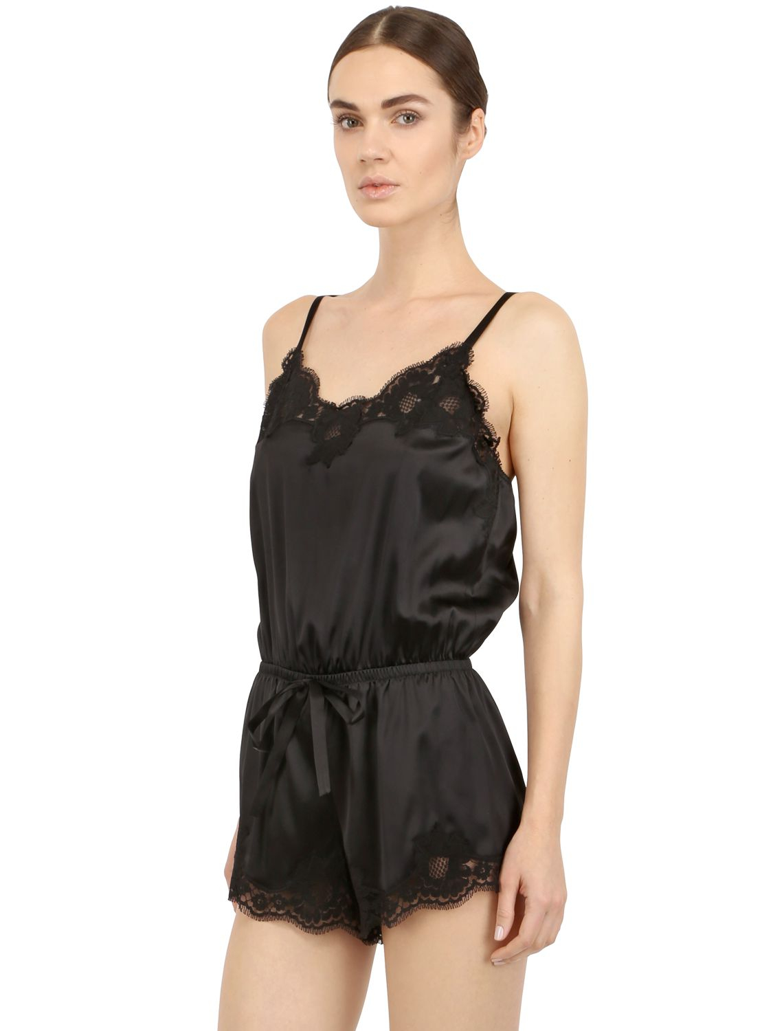 satin jumpsuit short