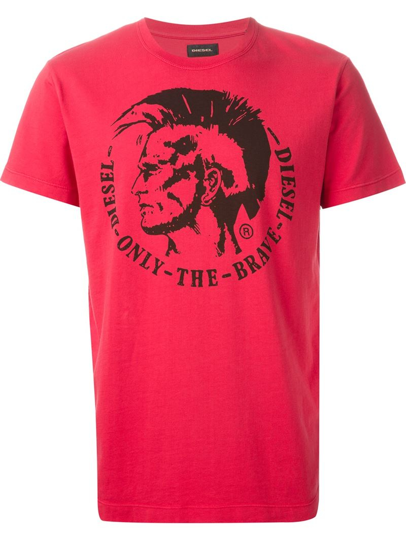 DIESEL Cotton 't-ulysse' T-shirt in Red for Men | Lyst