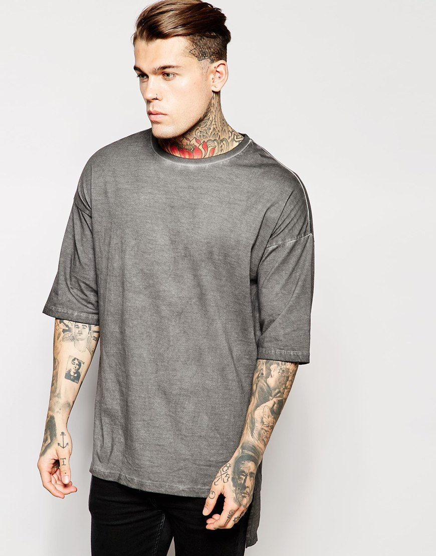 ASOS T-shirt With Pigment Dye In Oversized Fit in Charcoal (Gray) for ...