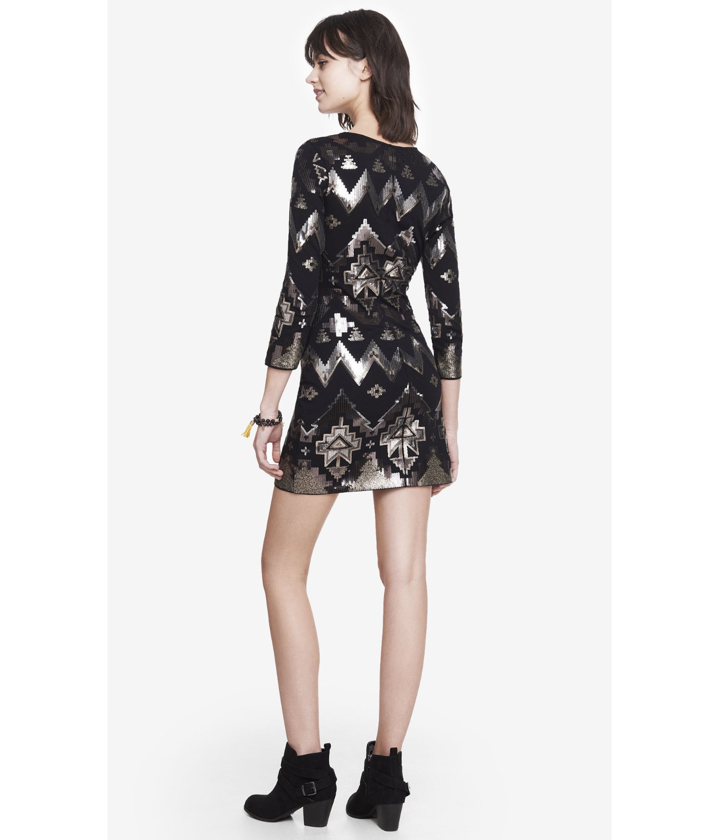 express aztec sequin dress
