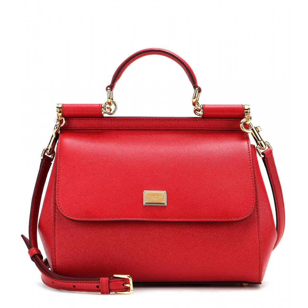 Dolce & gabbana Miss Sicily Mini Leather Shoulder Bag in Red | Lyst