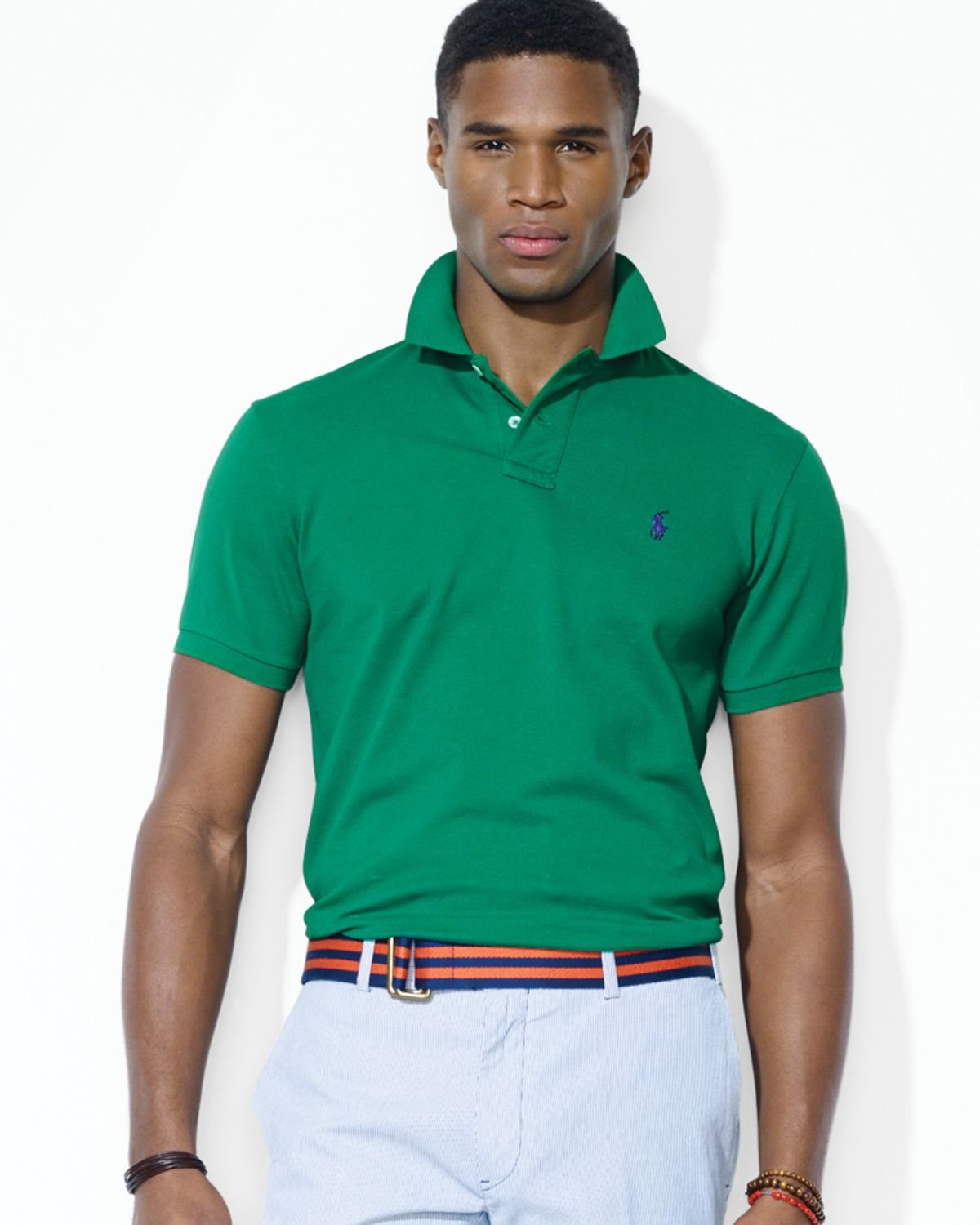 Lyst - Ralph Lauren Polo Customfit Stretchmesh Polo Shirt in Green for Men