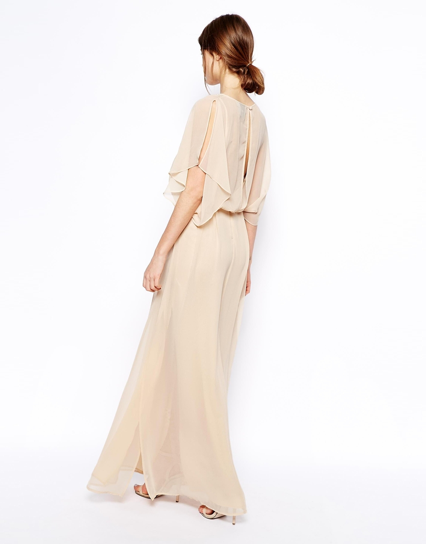 flutter sleeve maxi dress uk