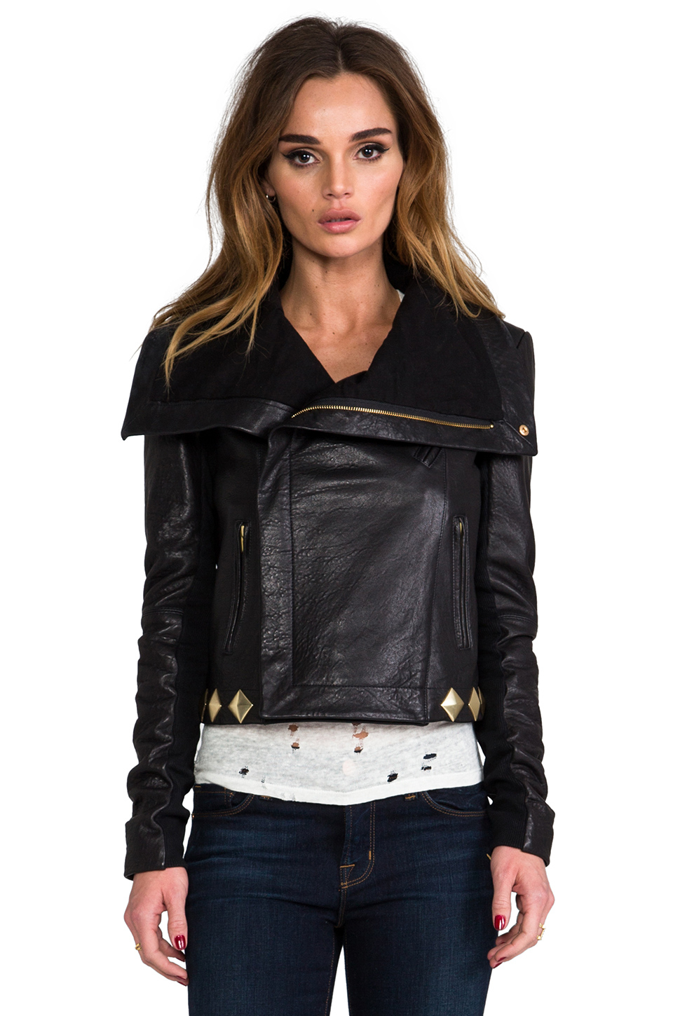 Inc Studded Leather Jacket Photos