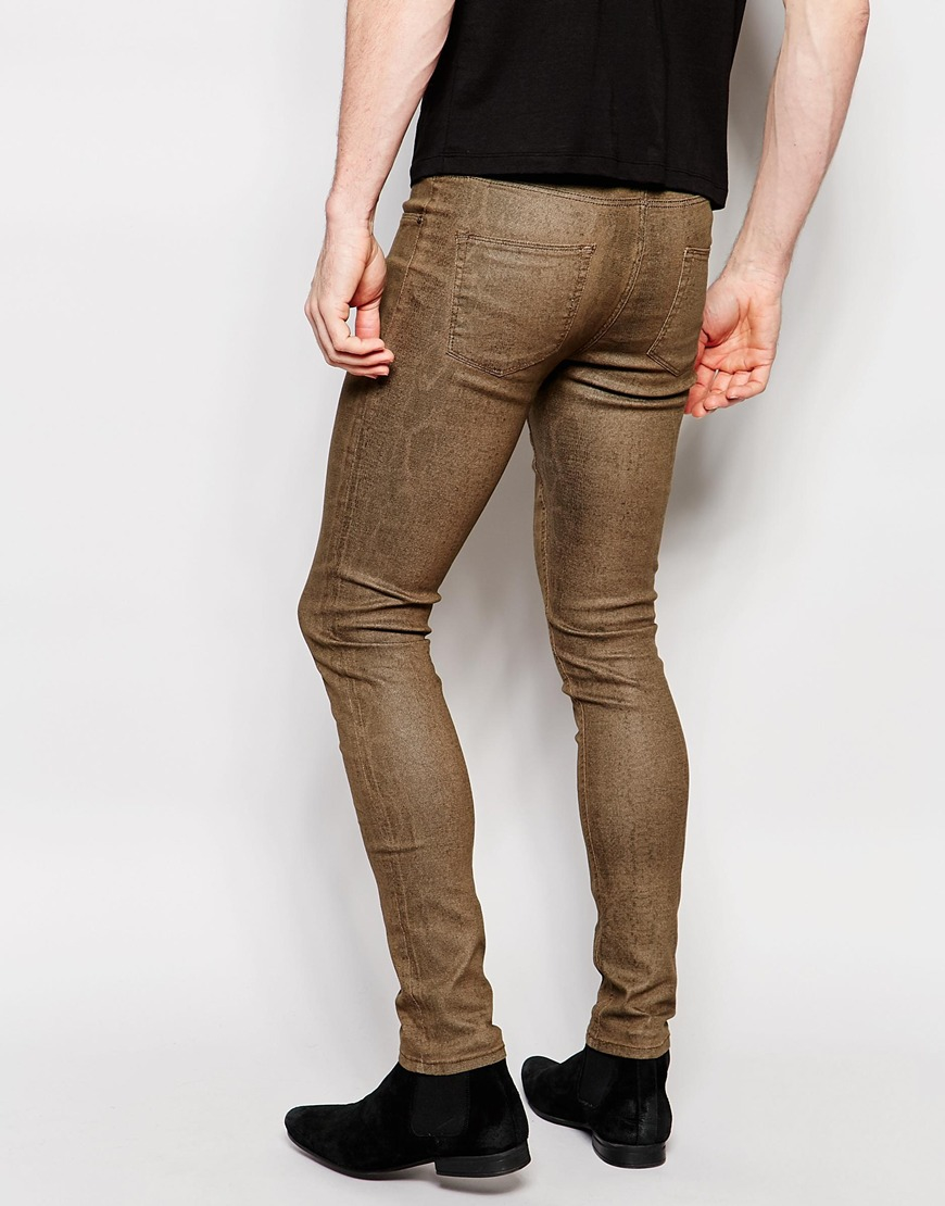 ASOS Extreme Skinny Jeans In Snake Print in Brown for Men | Lyst