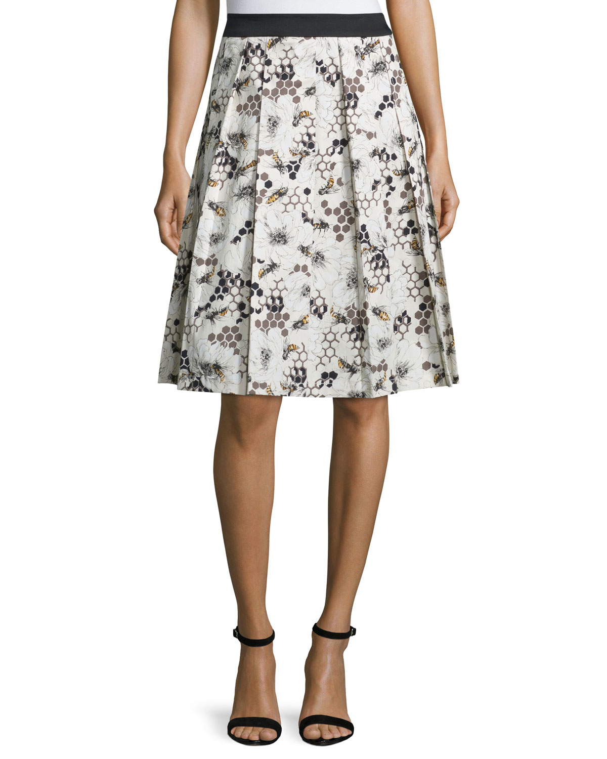 Lyst - Carolina Herrera Bee-&-honeycomb Print A-line Skirt in Brown