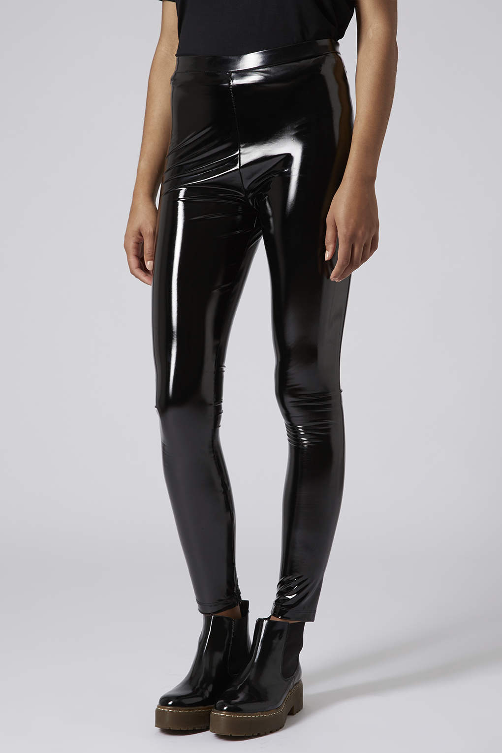 TOPSHOP Vinyl Leggings in Black - Lyst