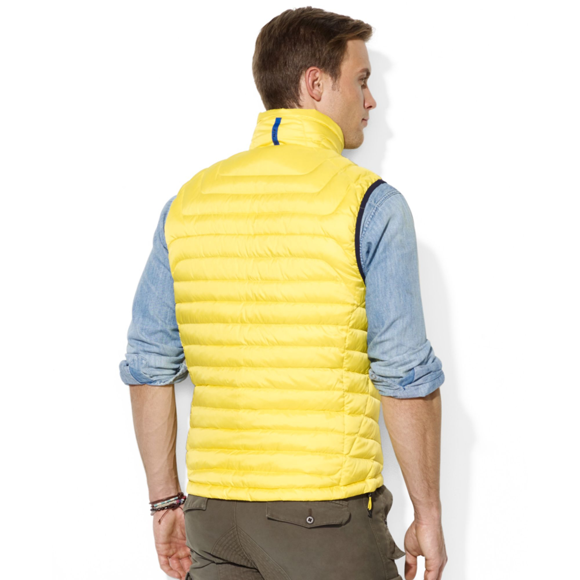 yellow polo vest