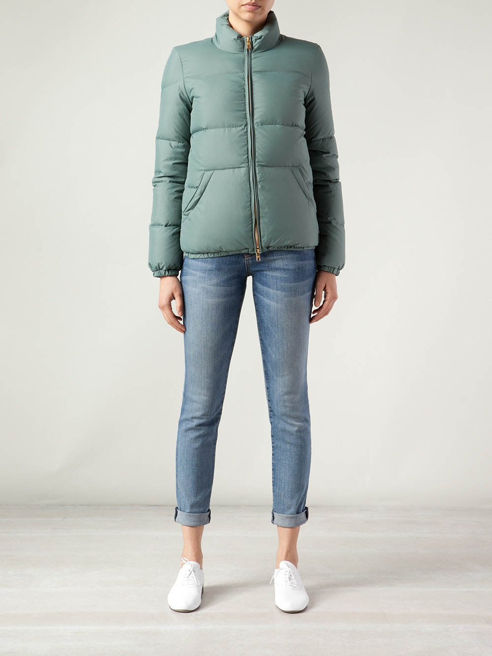 Closed Puffer Jacket in Grey (Green) - Lyst
