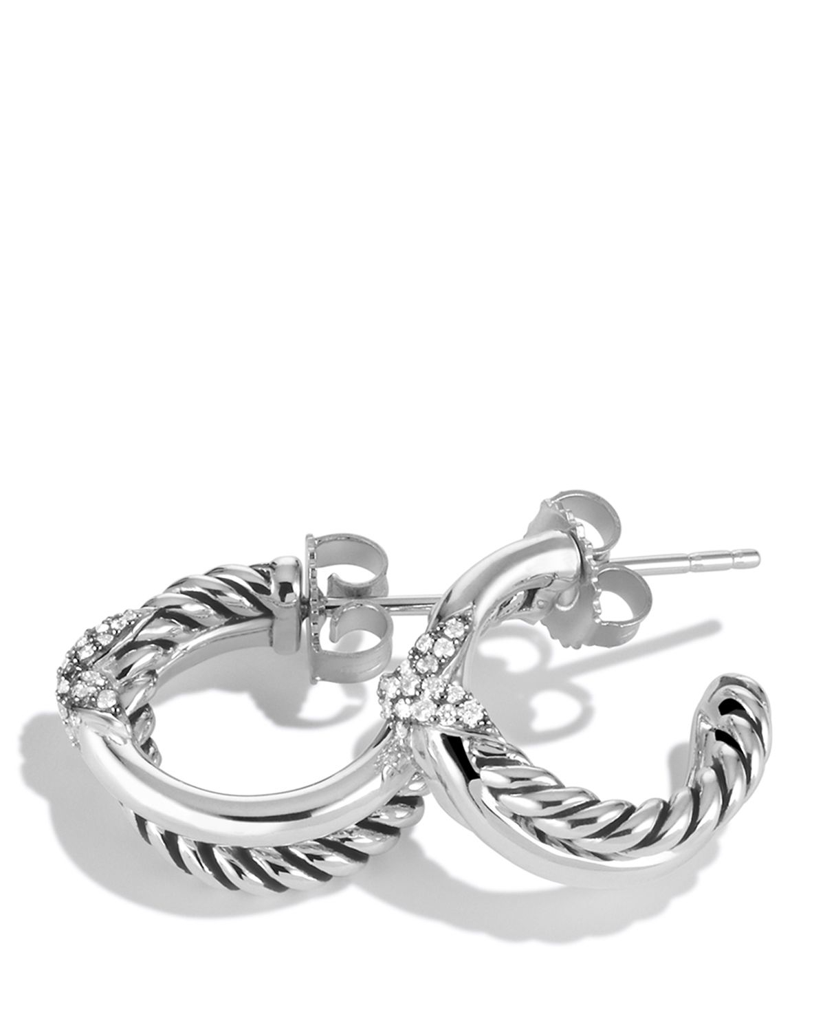 Lyst David Yurman Pee X Crossover Earrings With Diamonds In Gallery