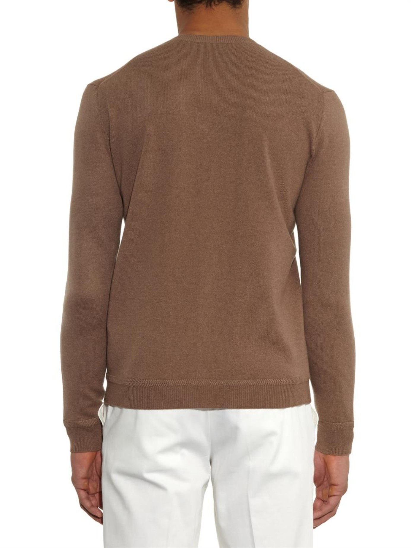Gucci V-neck Cashmere Sweater in Brown for Men | Lyst