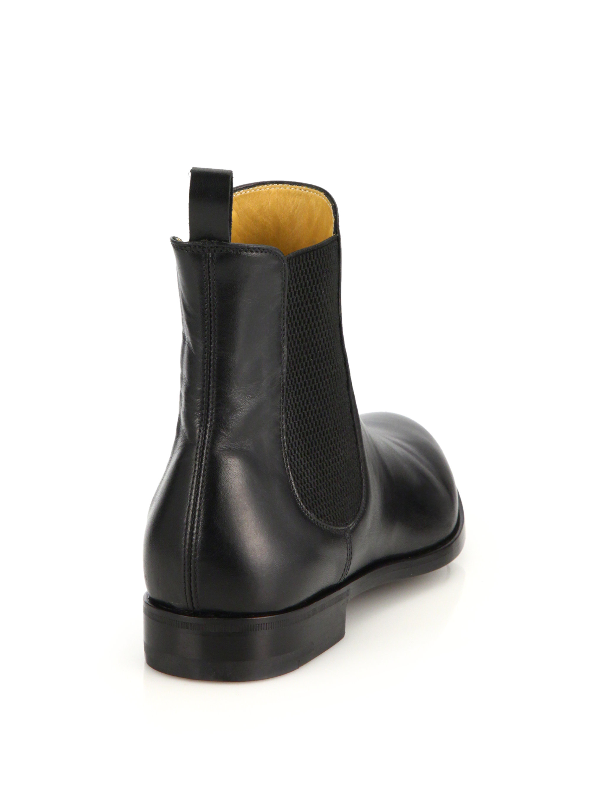 Armani Leather Chelsea Boots in Black Lyst