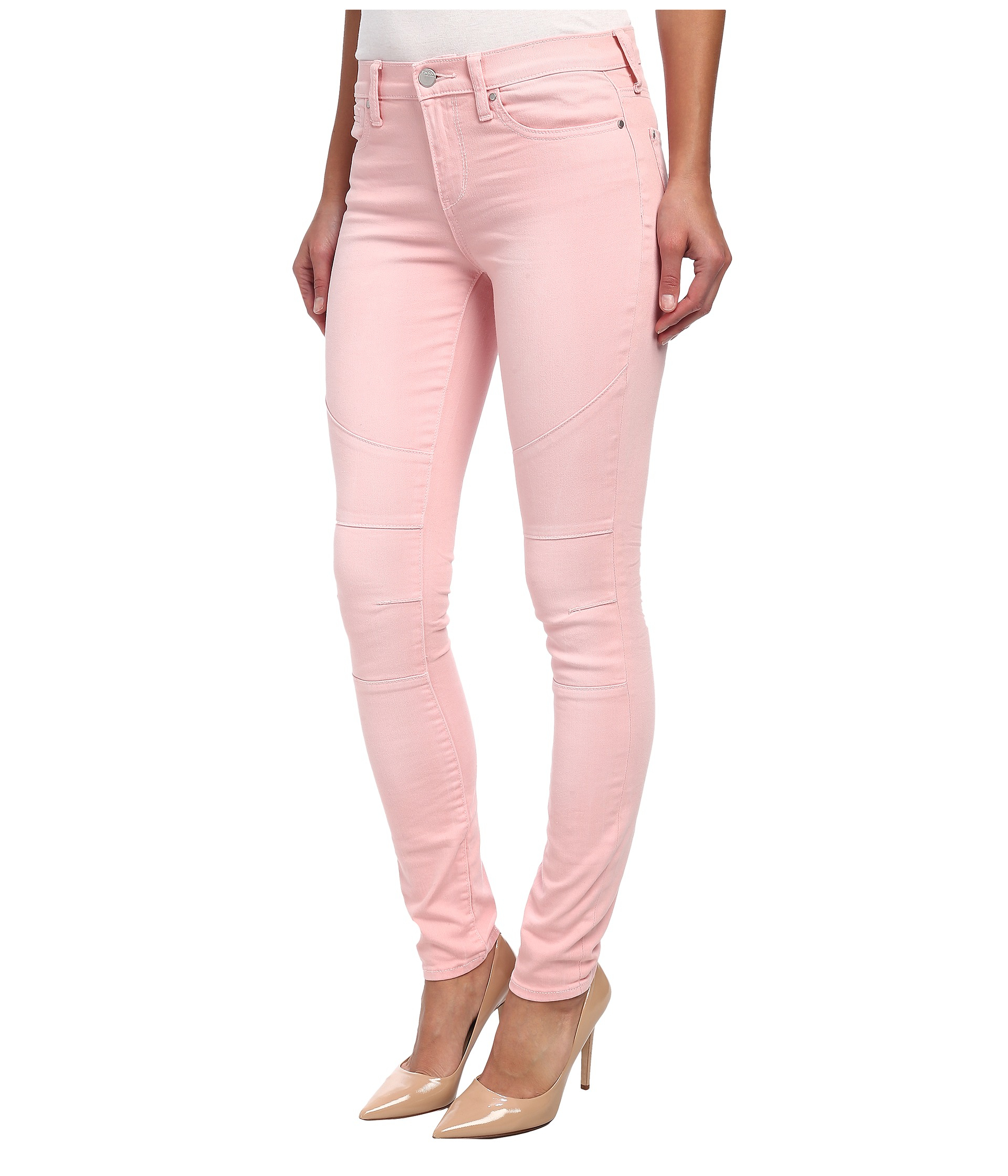 pastel pink skinny jeans