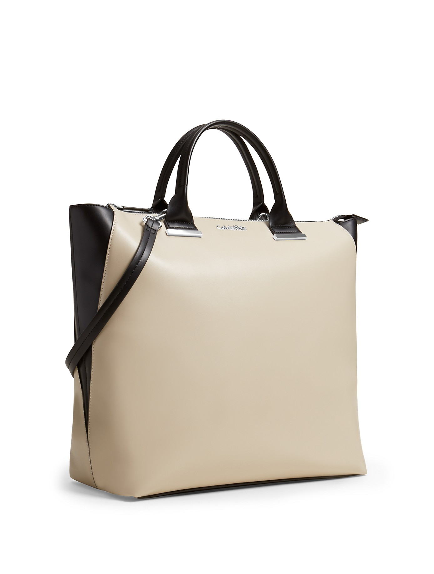 Calvin klein Claire Zip Top Tote Bag in Beige (STONE BEIGE) Lyst