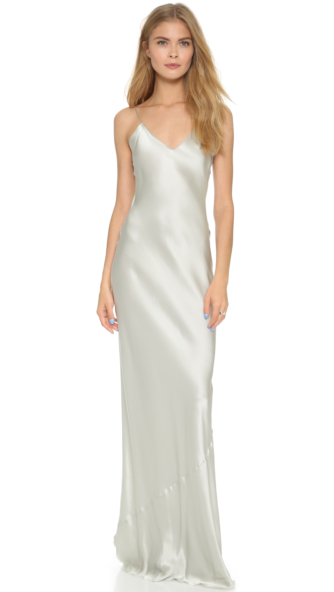 Lyst - Nili Lotan Maxi Cami Dress in Metallic