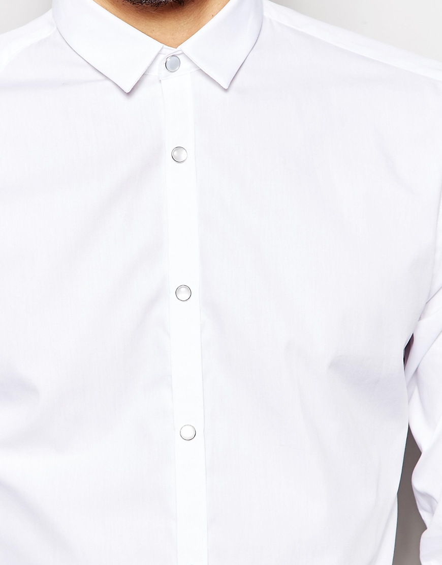 men's shirt with popper buttons