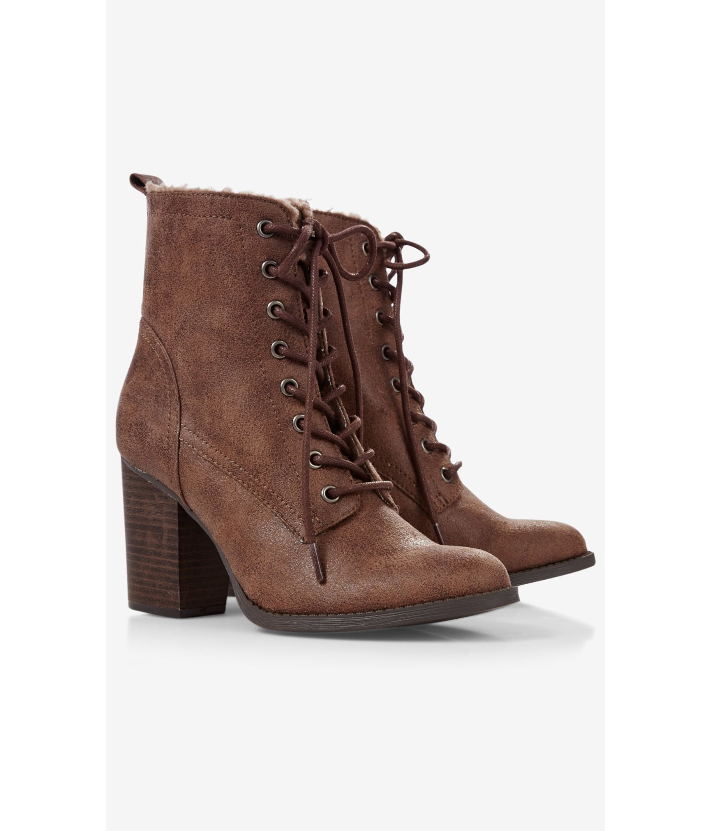 sherpa lace up boots