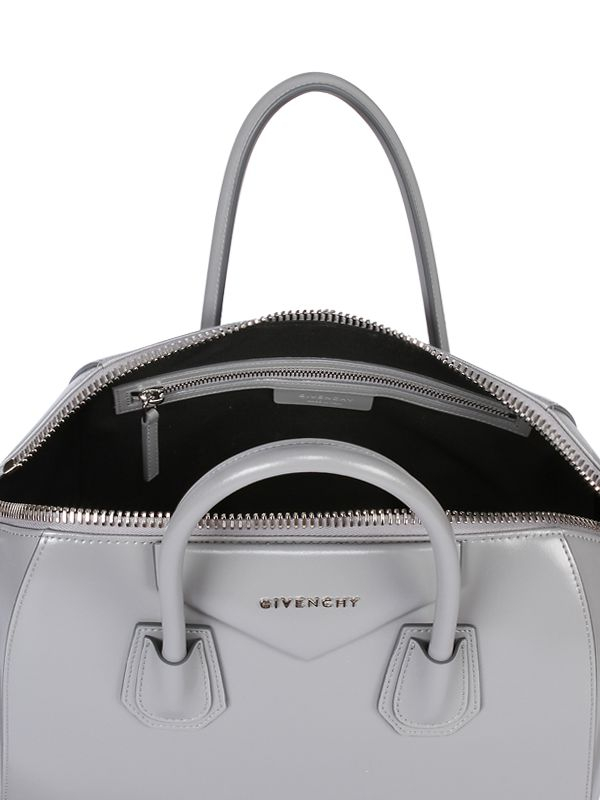 Givenchy Medium Antigona Shiny Smooth Leather Bag in Gray | Lyst