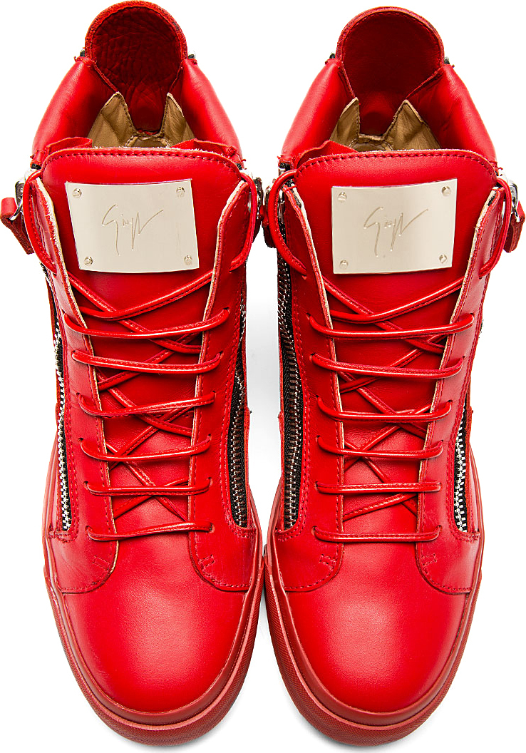 giuseppe zanotti red sneakers