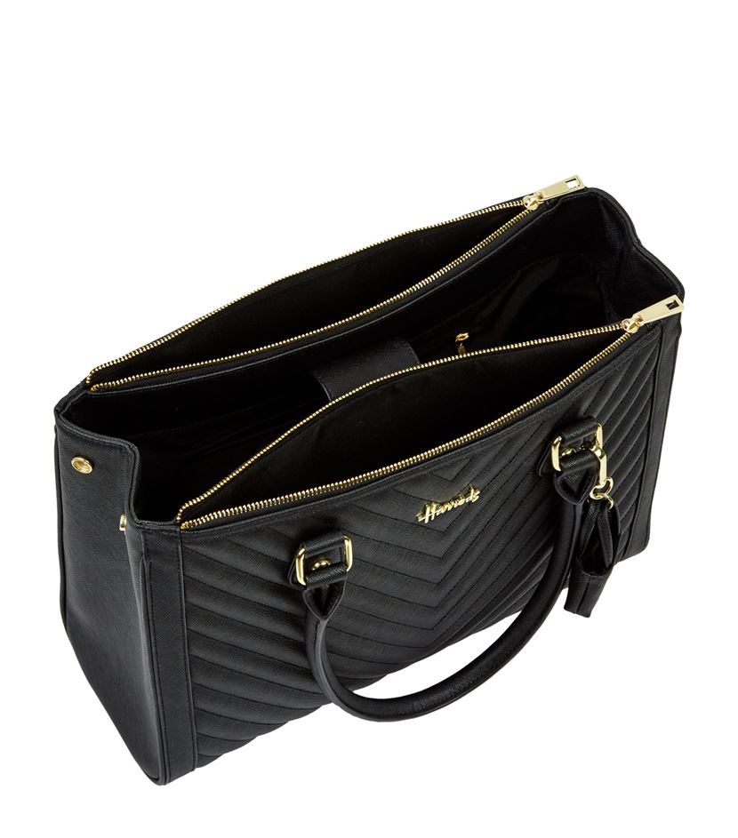Harrods Novello Chevron Shoulder Bag in Black Lyst