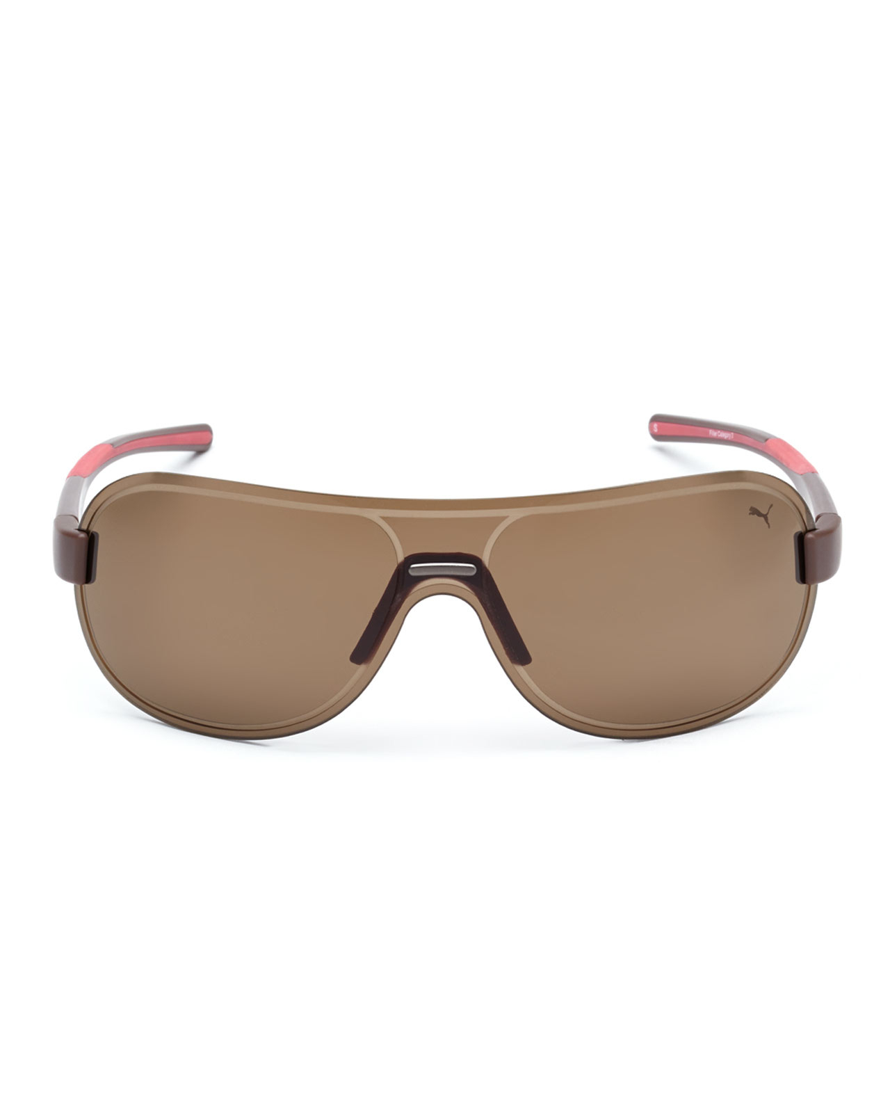 Lyst Puma Pu15158 Brown & Pink Rimless Shield Sunglasses in Brown for Men