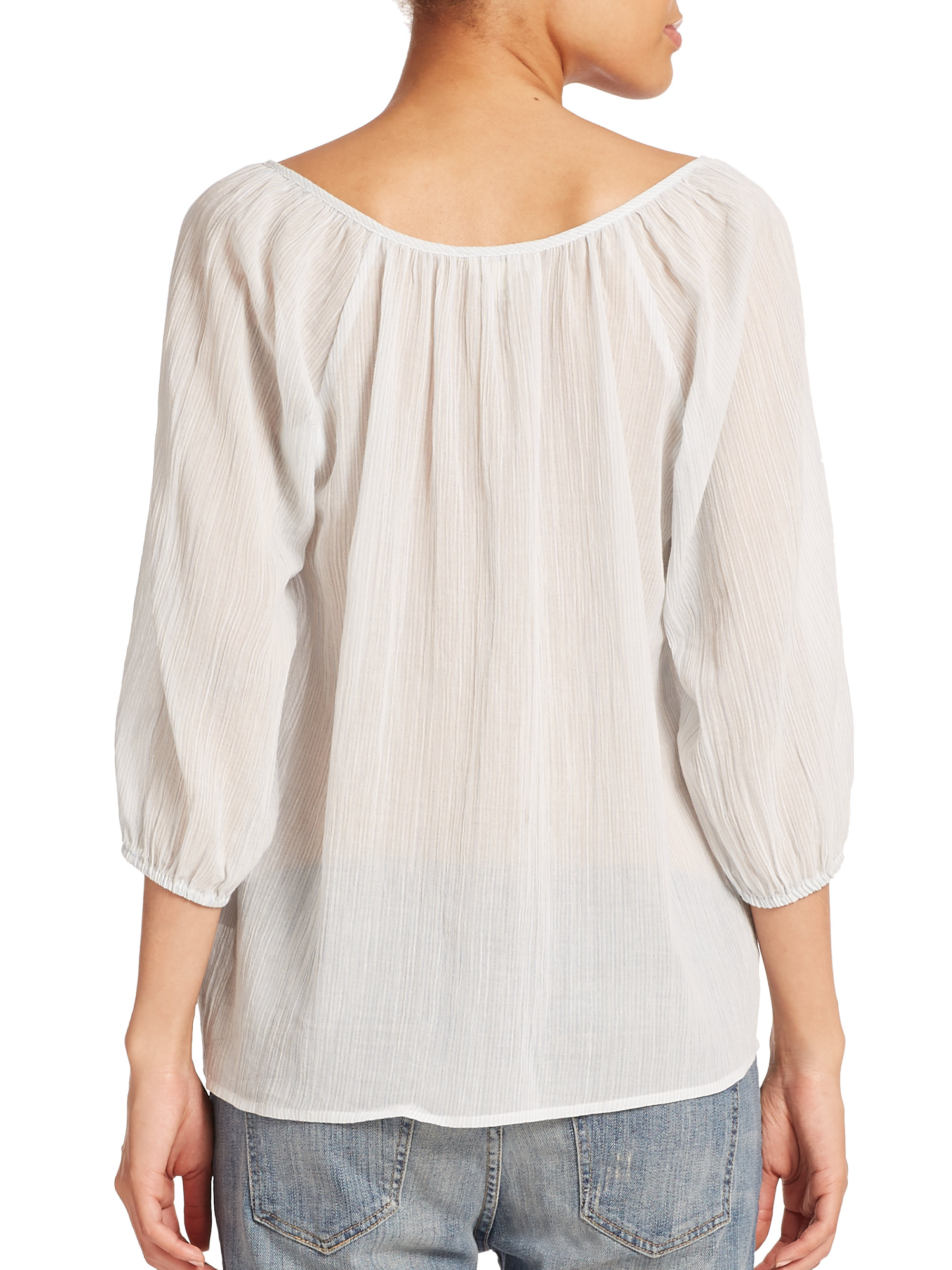 Joie Soft Legaspi Cotton Gauze Top in Blue Lyst