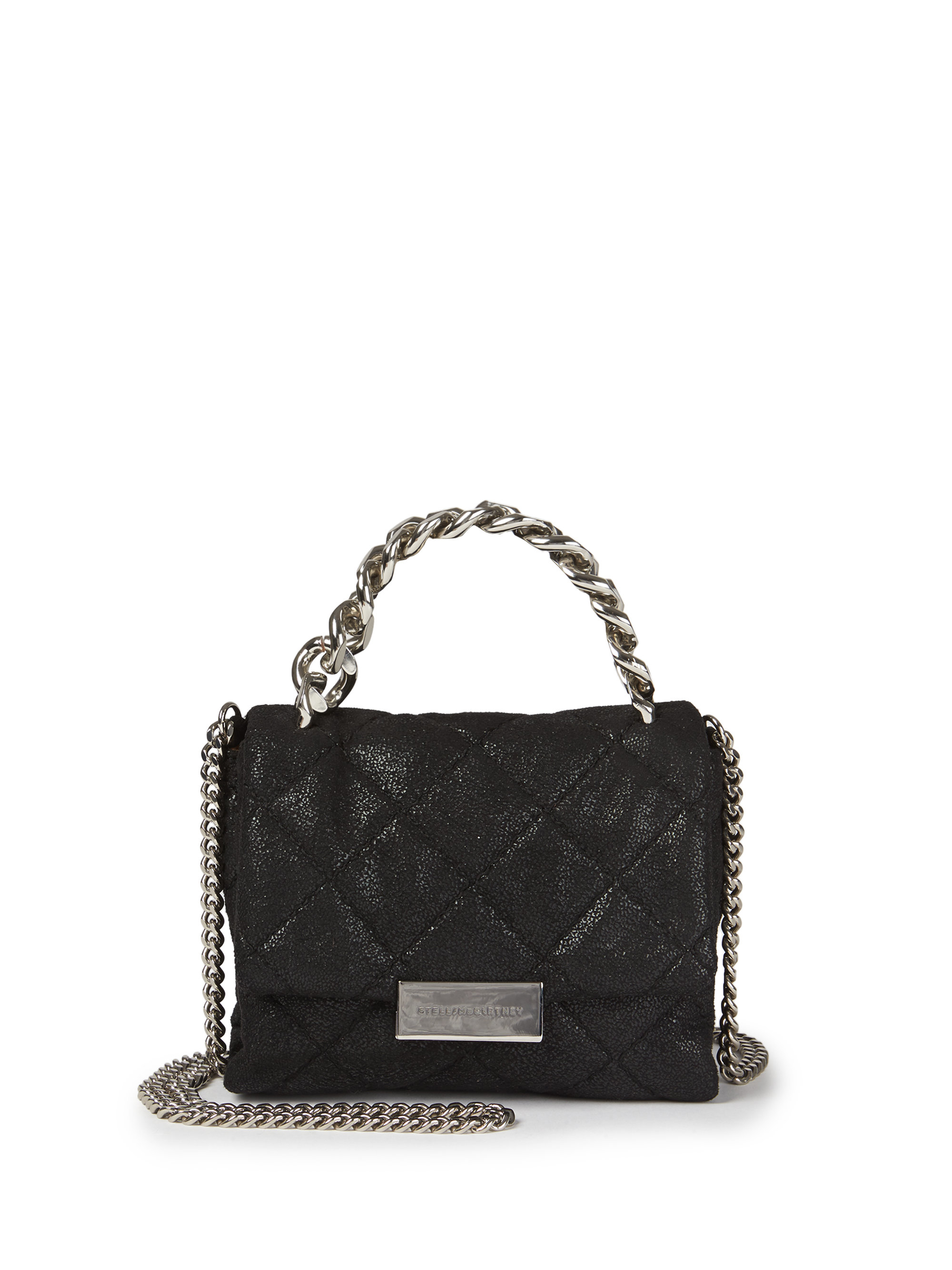 Stella McCartney Small Quilted Flap Faux Leather Shoulder Bag in Black - Lyst