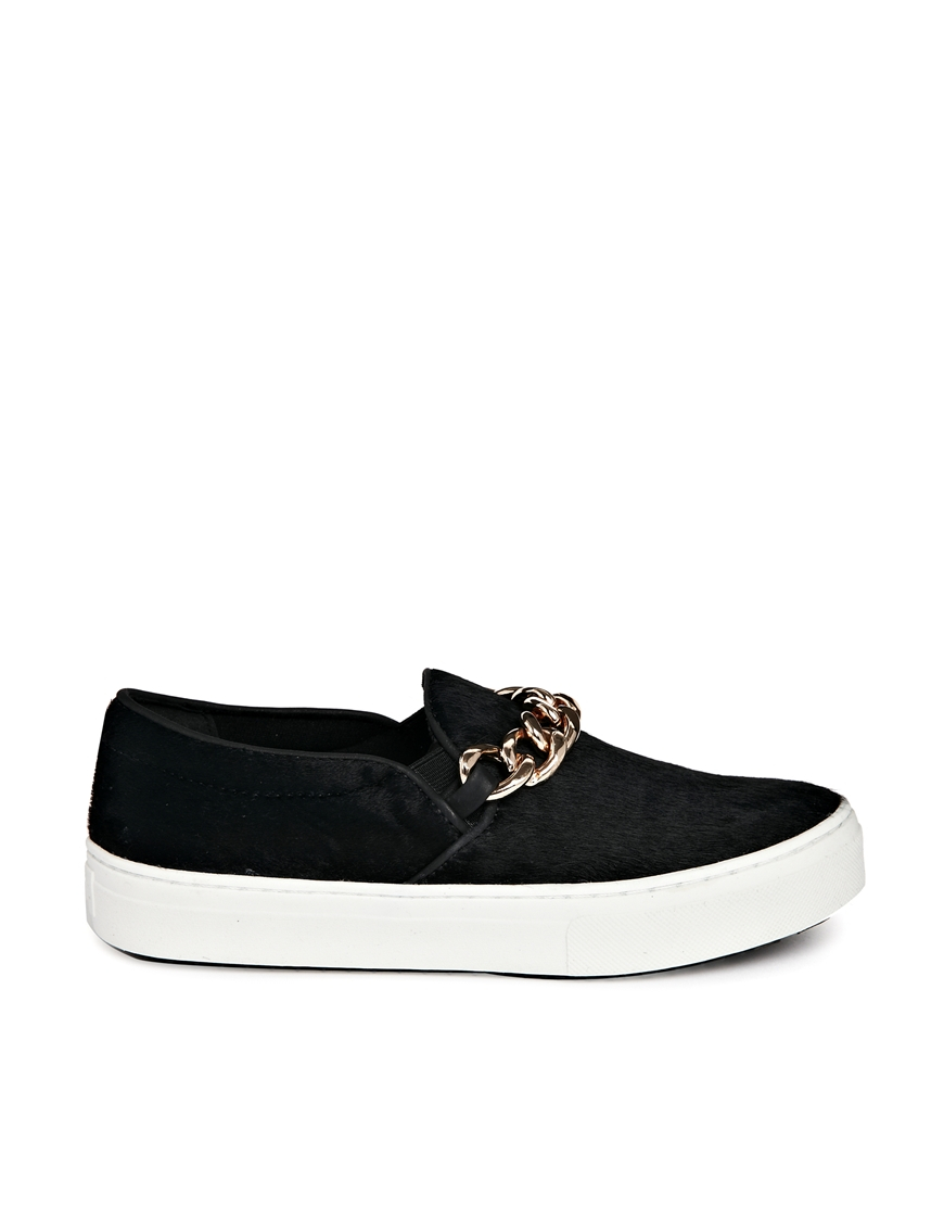 Lyst - Aldo Daigh Black Chain Detail Slip On Trainers in Black