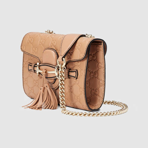 Gucci Emily Guccissima Mini Shoulder Bag in Brown
