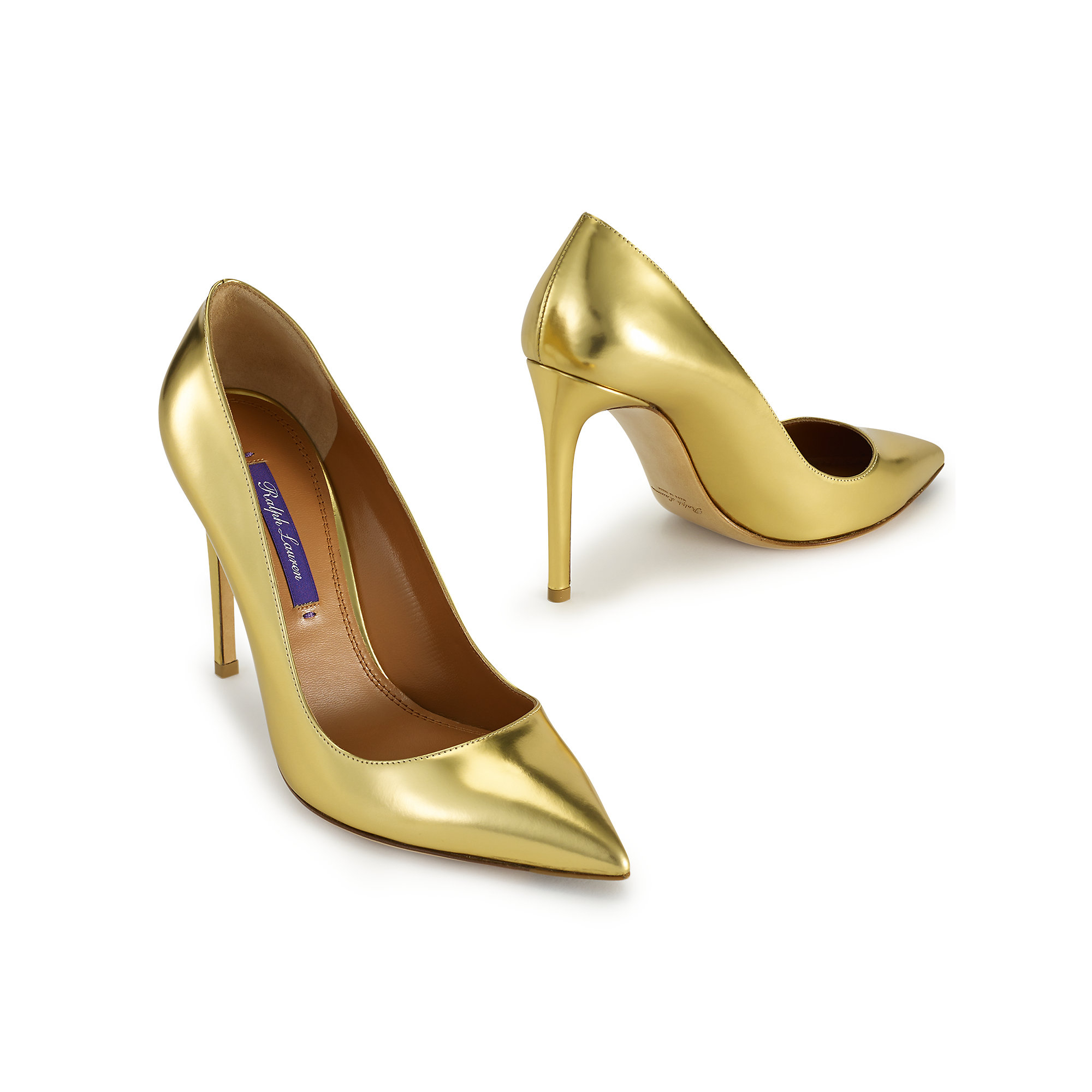 Ralph lauren gold heels Clearance
