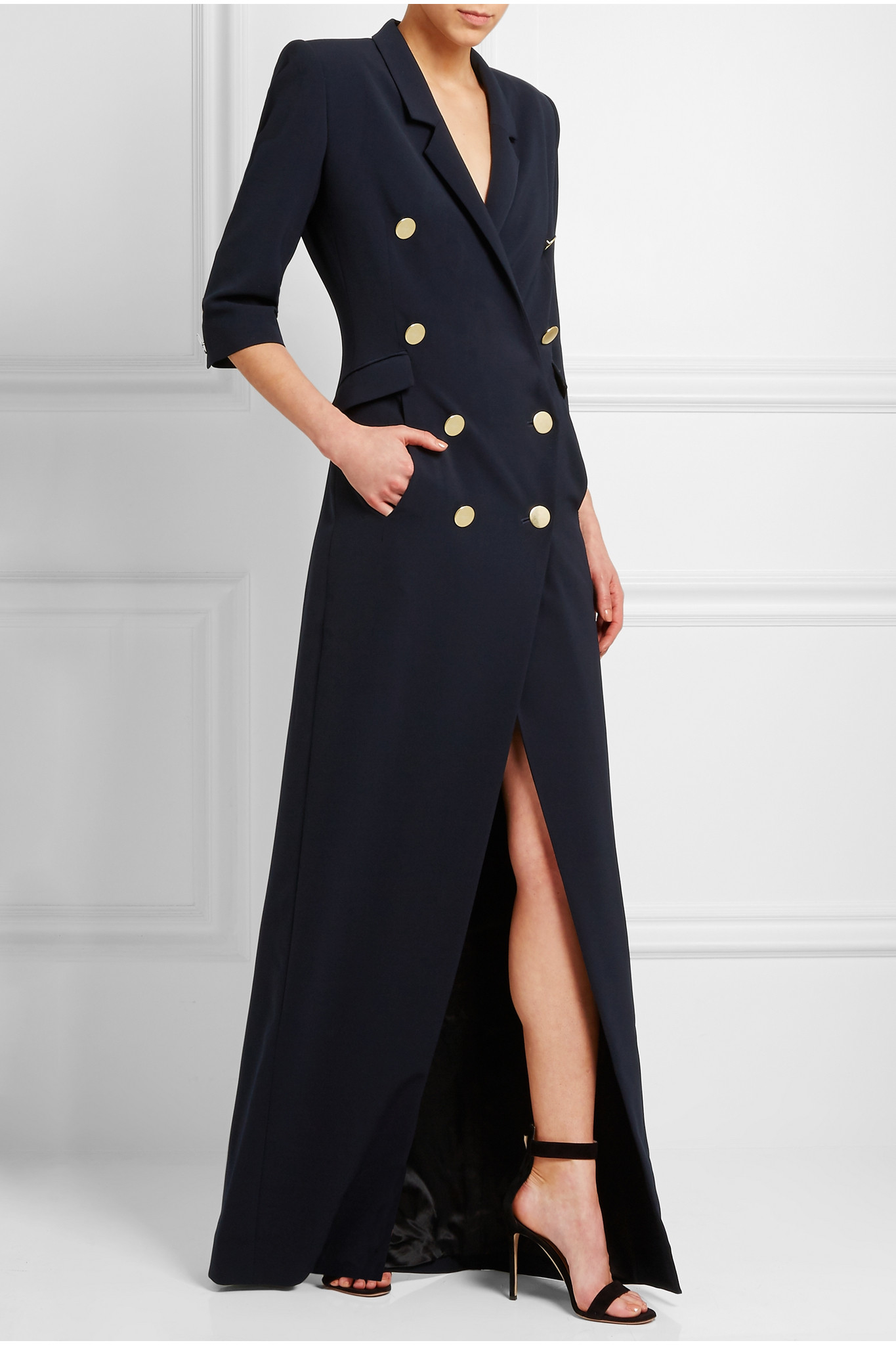 double breasted maxi dress